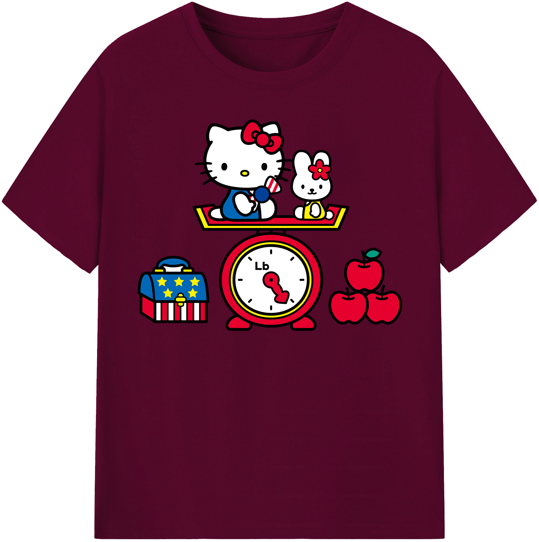 （画像用） Hello Kitty ハローキティ レディースカジュアルプリントTシャツ（綿100％）